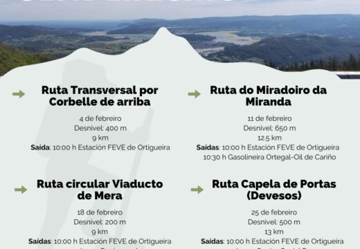 Ortigueira organiza catro roteiros de sendeirismo para o mes de febreiro